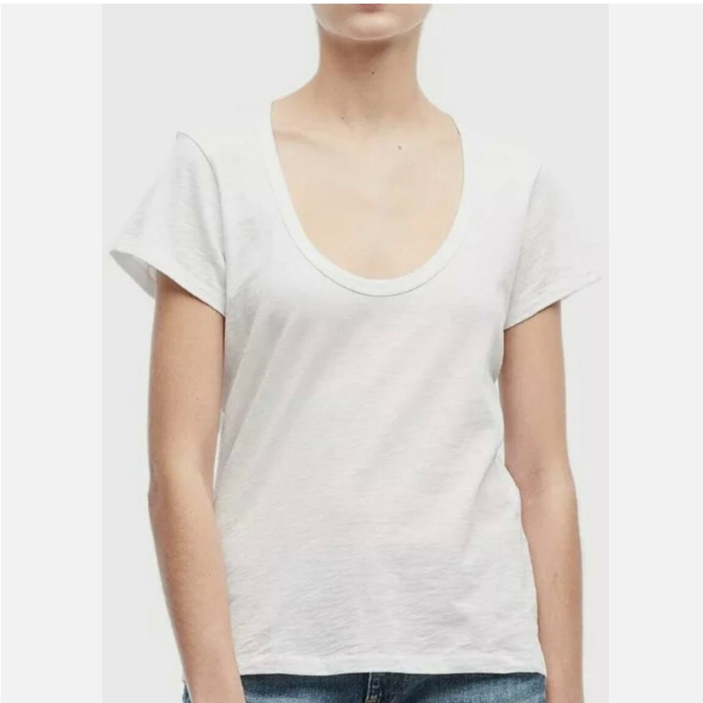 Rag & Bone the slub U neck tee White Scoop Neck size S